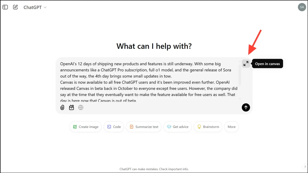 Interface ChatGPT en usage reel